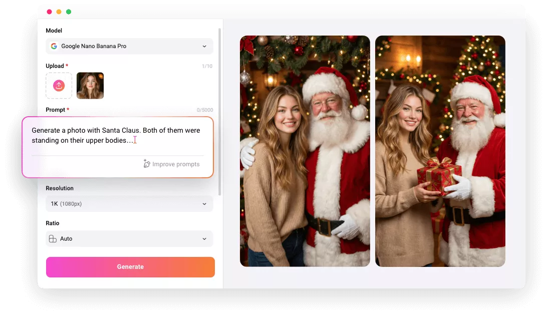 给照片添加圣诞老人